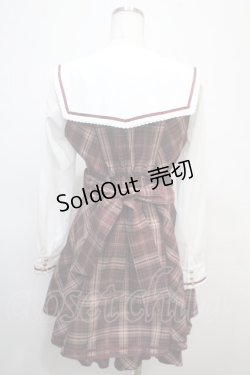 画像2: Amavel / Classical Confection チェックセーラーワンピース F ボルドー Y-25-04-23-129-CA-OP-SZ-ZY