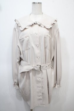 画像1: Ank Rouge / セーラーBigシャツチュニック M ベージュ Y-25-04-23-130-CA-OP-SZ-ZY