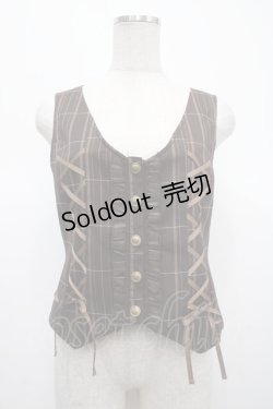 画像1: axes femme / レースアップベスト F 茶 Y-25-04-23-010-AX-TO-SZ-ZY