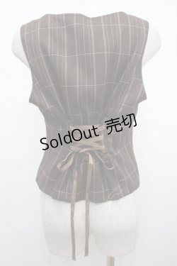 画像2: axes femme / レースアップベスト F 茶 Y-25-04-23-010-AX-TO-SZ-ZY