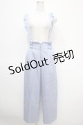 axes femme POETIQUE / フリルサス付きパンツ  サックス Y-25-04-23-138-AX-SK-SZ-ZI
