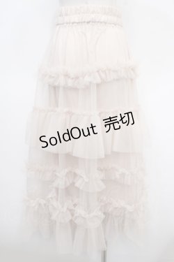 画像2: axes femme / フリルチュールティアードスカート  キナリ Y-25-04-23-140-AX-SK-SZ-ZY