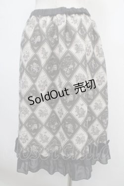 画像2: axes femme / アーガイル裾フリルスカート  グレー Y-25-04-23-141-AX-SK-SZ-ZT218