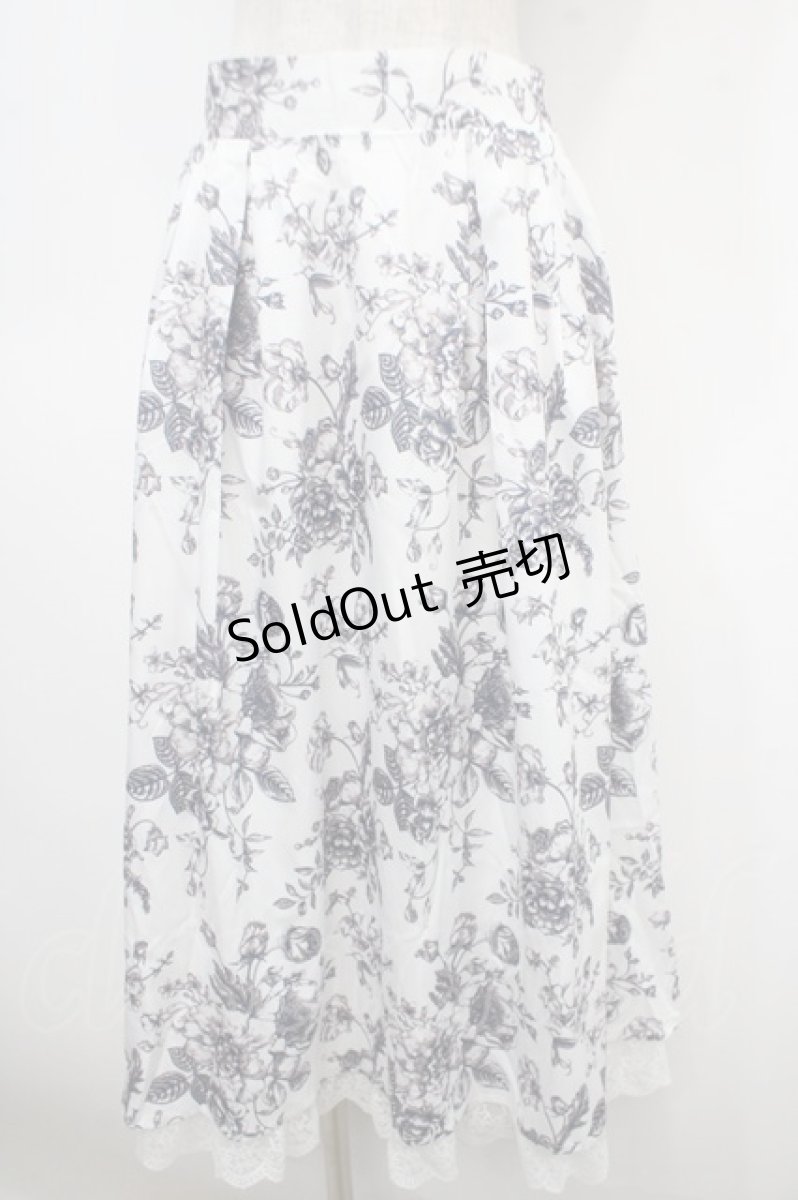 画像1: 【SALE】axes femme Nostalgic / ドローイングフラワー柄スカート F 茶 Y-25-04-23-142-LO-SK-SZ-ZT198 (1)