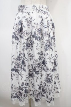画像1: axes femme Nostalgic / ドローイングフラワー柄スカート F 茶 Y-25-04-23-142-LO-SK-SZ-ZY