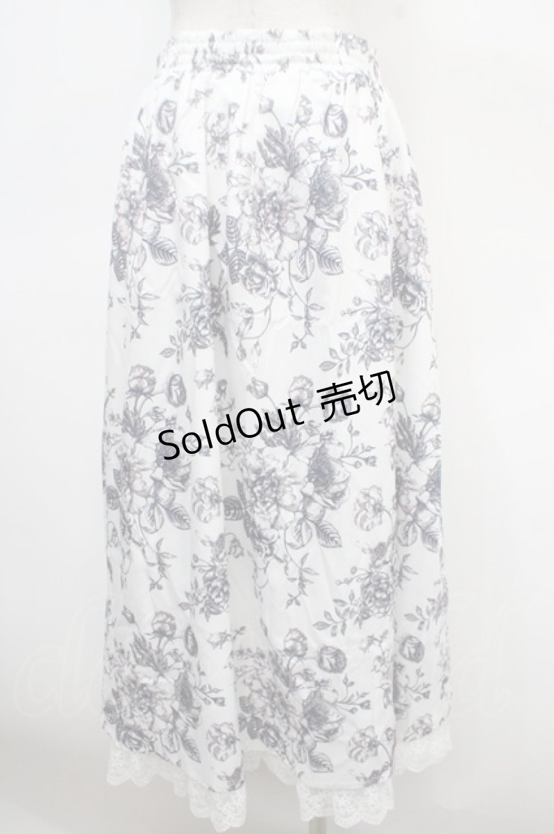 画像2: 【SALE】axes femme Nostalgic / ドローイングフラワー柄スカート F 茶 Y-25-04-23-142-LO-SK-SZ-ZT198 (2)