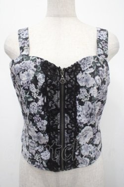 画像1: axes femme / フルールPTジップ付ビスチェ F 黒 Y-25-04-23-012-AX-TO-SZ-ZY