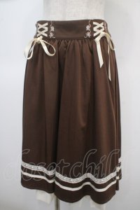 axes femme / レースアップフレアスカート F 茶 Y-25-04-23-147-AX-SK-SZ-ZY