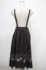 画像2: 【SALE】axes femme / コスモス×リボン刺繍サス付スカート M 茶 Y-25-04-23-149-AX-SK-SZ-ZT215 (2)