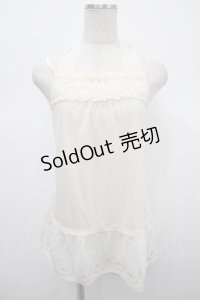 axes femme / 裾刺繍ホルターキャミソール M 生成り Y-25-04-23-015-AX-TO-SZ-ZY