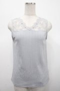 axes femme / 繊細レースタンクトップ M グレー Y-25-04-23-021-AX-TO-SZ-ZY