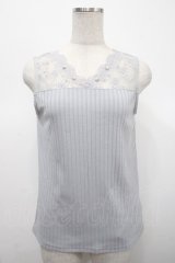 axes femme / 繊細レースタンクトップ M グレー Y-25-04-23-021-AX-TO-SZ-ZY