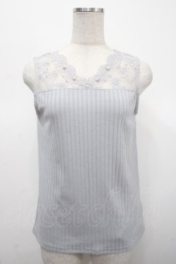 画像1: axes femme / 繊細レースタンクトップ M グレー Y-25-04-23-021-AX-TO-SZ-ZY
