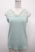 axes femme / 繊細レースタンクトップ M ミント Y-25-04-23-023-AX-TO-SZ-ZY
