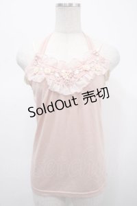 axes femme / 胸元モチーフホルターキャミ M ピンク Y-25-04-23-026-AX-TO-SZ-ZY