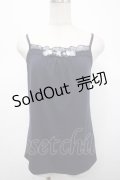 axes femme / フラワーモチーフキャミソール M 紺 Y-25-04-23-027-AX-TO-SZ-ZY