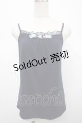 axes femme / フラワーモチーフキャミソール M 紺 Y-25-04-23-027-AX-TO-SZ-ZY