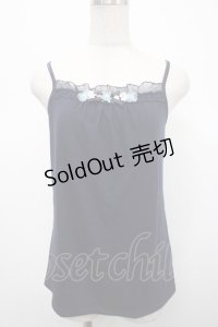 axes femme / フラワーモチーフキャミソール M 紺 Y-25-04-23-027-AX-TO-SZ-ZY