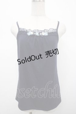 画像1: axes femme / フラワーモチーフキャミソール M 紺 Y-25-04-23-027-AX-TO-SZ-ZY