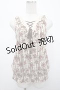 axes femme / ローズレースプリントノースリーブトップス M 生成り Y-25-04-23-028-AX-TO-SZ-ZY