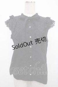 axes femme / ジャガードノースリーブブラウス F 黒 Y-25-04-23-032-AX-BL-SZ-ZY