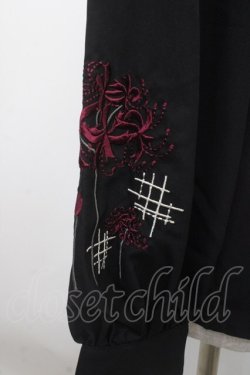 画像3: axes femme / 彼岸花刺繍ハイネックシャツ F 黒 Y-25-04-23-034-AX-BL-SZ-ZY