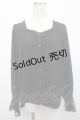 axes femme / 20th/フリルブラウス F 黒 Y-25-04-23-035-AX-BL-SZ-ZY