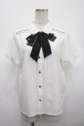 axes femme / ミリタリー風ブラウス M 白 Y-25-04-23-036-AX-BL-SZ-ZY