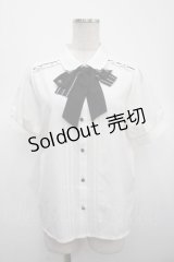 axes femme / ミリタリー風ブラウス M 白 Y-25-04-23-036-AX-BL-SZ-ZY