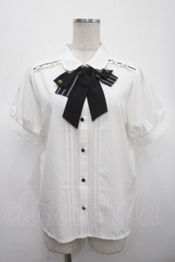 画像1: axes femme / ミリタリー風ブラウス M 白 Y-25-04-23-036-AX-BL-SZ-ZY