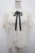 axes femme / シアーフリル丸襟ブラウス F 生成り Y-25-04-23-037-AX-BL-SZ-ZY