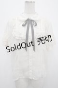 axes femme / シアーフリル丸襟ブラウス F 生成り Y-25-04-23-037-AX-BL-SZ-ZY