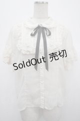 axes femme / シアーフリル丸襟ブラウス F 生成り Y-25-04-23-037-AX-BL-SZ-ZY