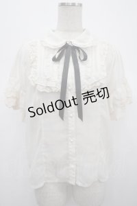 axes femme / シアーフリル丸襟ブラウス F 生成り Y-25-04-23-037-AX-BL-SZ-ZY