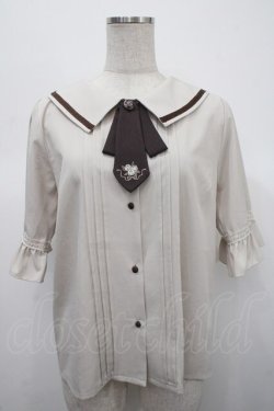 画像1: axes femme / リボンタイ付きクラシックブラウス F 生成り Y-25-04-23-039-AX-BL-SZ-ZY