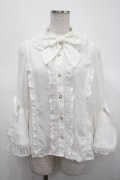 axes femme kawaii / 姫袖7分丈ブラウス M 白 Y-25-04-23-043-AX-BL-SZ-ZY