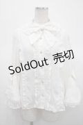 axes femme kawaii / 姫袖7分丈ブラウス M 白 Y-25-04-23-043-AX-BL-SZ-ZY