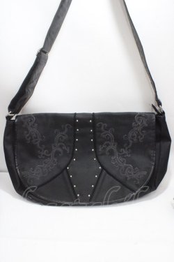 画像1: Ozz Croce / 刺繍入りショルダーバック  黒 Y-25-04-26-005-OO-BG-SZ-ZY
