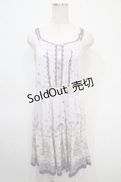 画像1: axes femme / レースパネルブーケ花柄ワンピース M ラベンダー Y-25-04-26-040-AX-OP-SZ-ZY