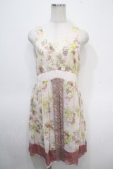 axes femme / 転写風ブーケ花柄ワンピース Ｍ アワピンク Y-25-04-26-042-AX-OP-SZ-ZI