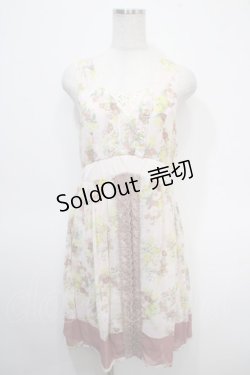 画像1: axes femme / 転写風ブーケ花柄ワンピース Ｍ アワピンク Y-25-04-26-042-AX-OP-SZ-ZI