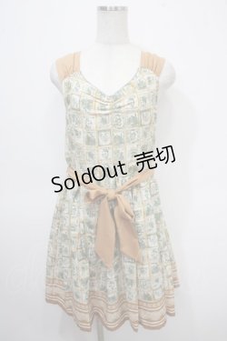 画像1: axes femme / 切手柄ワンピース M オレンジ Y-25-04-26-045-AX-OP-SZ-ZI