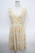 axes femme / カシュクール格子花柄ワンピース M オレンジ Y-25-04-26-046-AX-OP-SZ-ZY