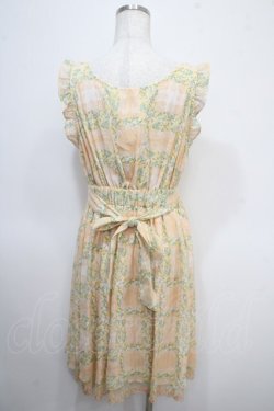 画像2: axes femme / カシュクール格子花柄ワンピース M オレンジ Y-25-04-26-046-AX-OP-SZ-ZY
