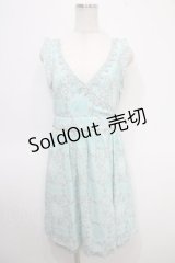 axes femme / カシュクール格子花柄ワンピース M グリーン Y-25-04-26-050-AX-OP-SZ-ZY