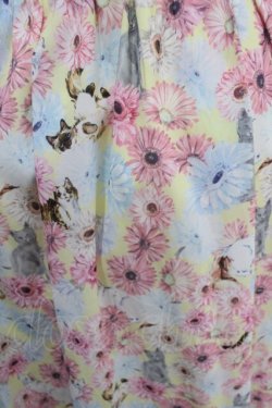 画像3: axes femme POETIQUE / フラワーキャットボウタイワンピース  イエロー Y-25-04-26-054-AX-OP-SZ-ZY
