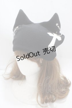 画像1: ACDC RAG / 冥闇ネコミミクロスハット  黒 Y-25-04-26-006-PU-AC-SZ-ZY