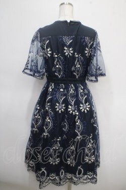 画像2: axes femme NOSTALGIE / チュール刺繍ワンピース M 紺 Y-25-04-26-064-AX-OP-SZ-ZY
