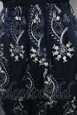 画像3: axes femme NOSTALGIE / チュール刺繍ワンピース M 紺 Y-25-04-26-064-AX-OP-SZ-ZY