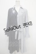 axes femme / 薔薇刺繍バイカラーワンピース M 紺 Y-25-04-26-067-AX-OP-SZ-ZI